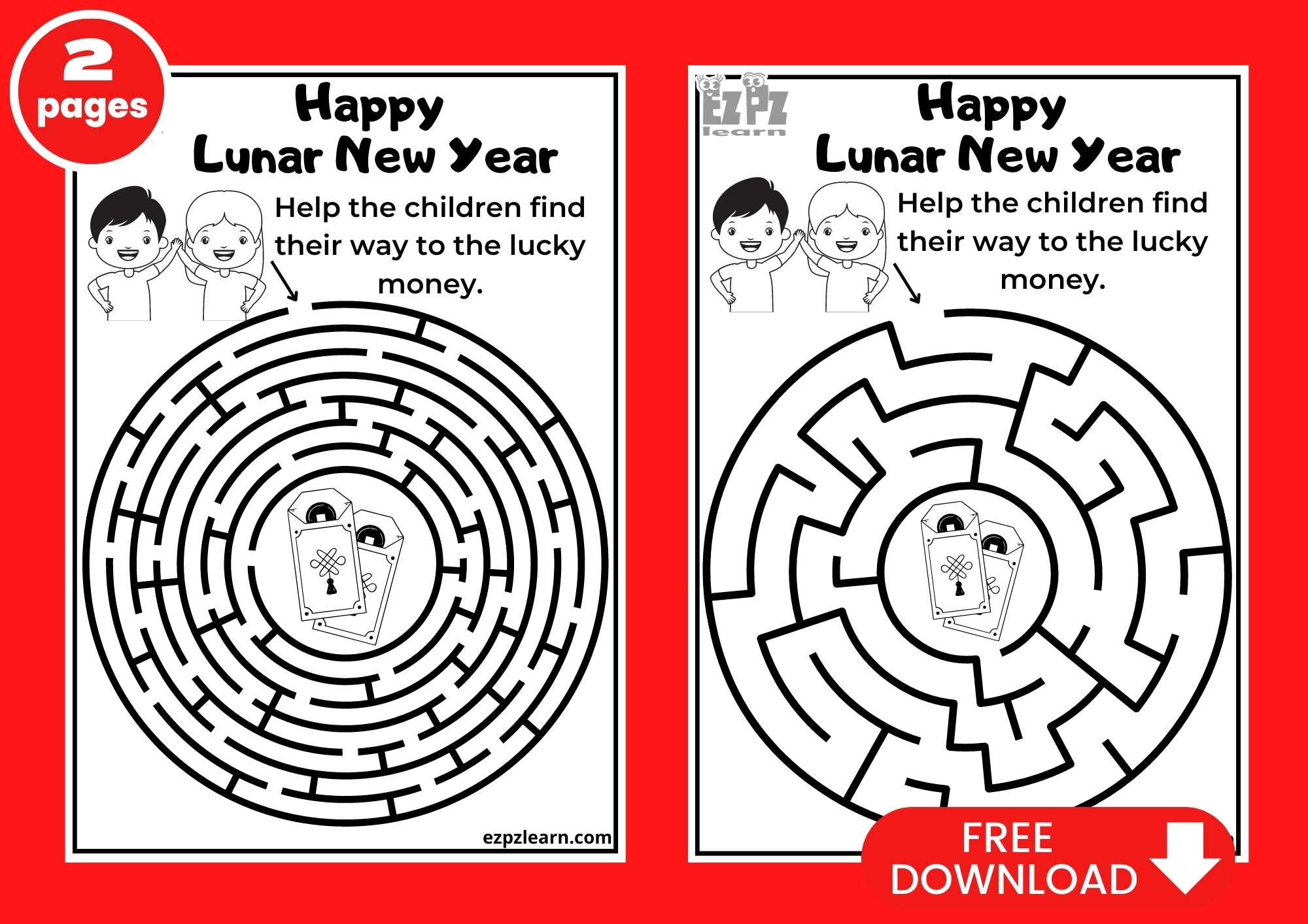 Lunar New Year Maze 1 Free PDF Download 
